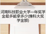 河南科技职业大学一年奖学金最多能拿多少(豫科大奖学金额)