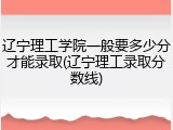 辽宁理工学院一般要多少分才能录取(辽宁理工录取分数线)