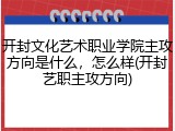 开封文化艺术职业学院主攻方向是什么，怎么样(开封艺职主攻方向)