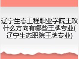 辽宁生态工程职业学院主攻什么方向有哪些王牌专业(辽宁生态职院王牌专业)