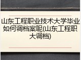 山东工程职业技术大学毕业如何调档案呢(山东工程职大调档)