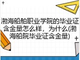渤海船舶职业学院的毕业证含金量怎么样，为什么(渤海船院毕业证含金量)
