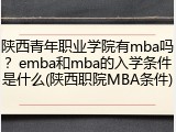 陕西青年职业学院有mba吗？emba和mba的入学条件是什么(陕西职院MBA条件)
