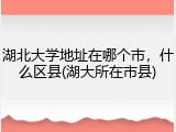 湖北大学地址在哪个市，什么区县(湖大所在市县)