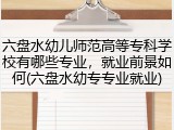 六盘水幼儿师范高等专科学校有哪些专业，就业前景如何(六盘水幼专专业就业)
