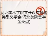 河北美术学院共开设有哪些类型奖学金(河北美院奖学金类型)