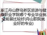 浙江舟山群岛新区旅游与健康职业学院哪个专业毕业就业前景比较好(舟山职院就业好的专业)
