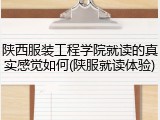 陕西服装工程学院就读的真实感觉如何(陕服就读体验)