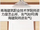 青海建筑职业技术学院师资力量怎么样，名气如何(青海建院师资名气)