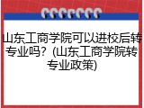 山东工商学院可以进校后转专业吗？(山东工商学院转专业政策)