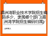 湄洲湾职业技术学院招生编码多少，隶属哪个部门(湄洲湾学院招生编码归属)