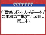 广西城市职业大学是一本还是本科第二批(广西城职大属二本)