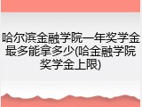 哈尔滨金融学院一年奖学金最多能拿多少(哈金融学院奖学金上限)