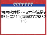 海南软件职业技术学院是985还是211(海南软院985211)