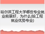 哈尔滨工程大学哪些专业就业前景好，为什么(哈工程就业优势专业)