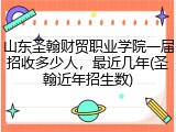 山东圣翰财贸职业学院一届招收多少人，最近几年(圣翰近年招生数)