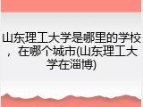 山东理工大学是哪里的学校，在哪个城市(山东理工大学在淄博)