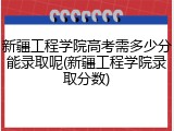新疆工程学院高考需多少分能录取呢(新疆工程学院录取分数)