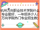 杭州万向职业技术学院什么专业最好，一年招多少人(万向学院热门专业招生数)