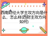 西南财经大学主攻方向是什么，怎么样(西财主攻方向如何)