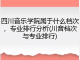 四川音乐学院属于什么档次，专业排行分析(川音档次与专业排行)
