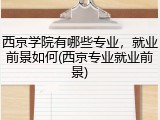 西京学院有哪些专业，就业前景如何(西京专业就业前景)