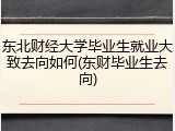 东北财经大学毕业生就业大致去向如何(东财毕业生去向)