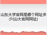 山东大学官网是哪个网址多少(山大官网网址)