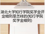 湖北大学知行学院奖学金评定细则是怎样的(知行学院奖学金细则)