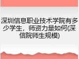 深圳信息职业技术学院有多少学生，师资力量如何(深信院师生规模)