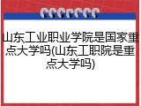 山东工业职业学院是国家重点大学吗(山东工职院是重点大学吗)