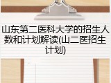 山东第二医科大学的招生人数和计划解读(山二医招生计划)