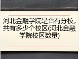 河北金融学院是否有分校，共有多少个校区(河北金融学院校区数量)