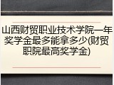 山西财贸职业技术学院一年奖学金最多能拿多少(财贸职院最高奖学金)