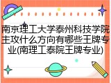 南京理工大学泰州科技学院主攻什么方向有哪些王牌专业(南理工泰院王牌专业)