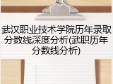 武汉职业技术学院历年录取分数线深度分析(武职历年分数线分析)