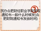 民办合肥财经职业学院录取通知书一般什么时候发(合肥财院通知书发放时间)