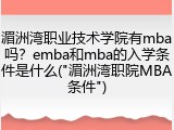 湄洲湾职业技术学院有mba吗？emba和mba的入学条件是什么("湄洲湾职院MBA条件")