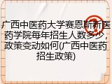 广西中医药大学赛恩斯新医药学院每年招生人数多少，政策变动如何(广西中医药招生政策)