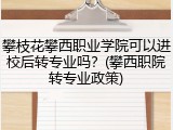 攀枝花攀西职业学院可以进校后转专业吗？(攀西职院转专业政策)