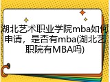 湖北艺术职业学院mba如何申请，是否有mba(湖北艺职院有MBA吗)