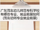 广东茂名幼儿师范专科学校有哪些专业，就业前景如何(茂名幼师专业就业前景)
