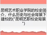 昆明艺术职业学院的校史简介，什么历史与社会背景下建校的("昆明艺职校史背景")