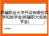 新疆职业大学开设有哪些奖学和助学金(新疆职大奖助学金)