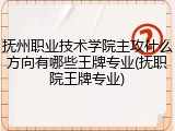 抚州职业技术学院主攻什么方向有哪些王牌专业(抚职院王牌专业)