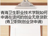 青海卫生职业技术学院如何申请在读间的创业无息贷款(青卫职院创业贷申请)