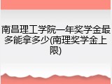 南昌理工学院一年奖学金最多能拿多少(南理奖学金上限)