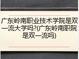 广东岭南职业技术学院是双一流大学吗?(广东岭南职院是双一流吗)