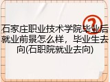 石家庄职业技术学院毕业后就业前景怎么样，毕业生去向(石职院就业去向)