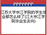 江苏大学京江学院的学生毕业都怎么样了(江大京江学院毕业生去向)
